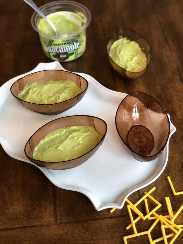 DIY Guacamole Football Field Bowls