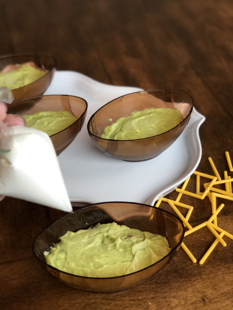 DIY Football Field Guacamole Bowls