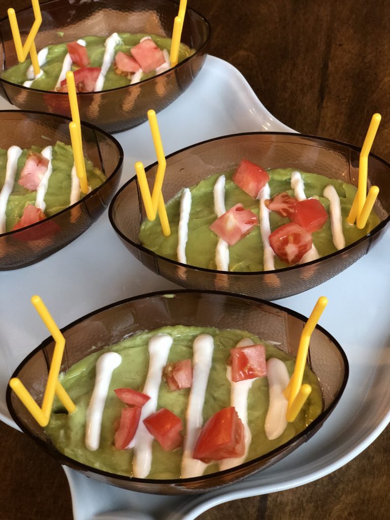 Football Field Guacamole Bowls